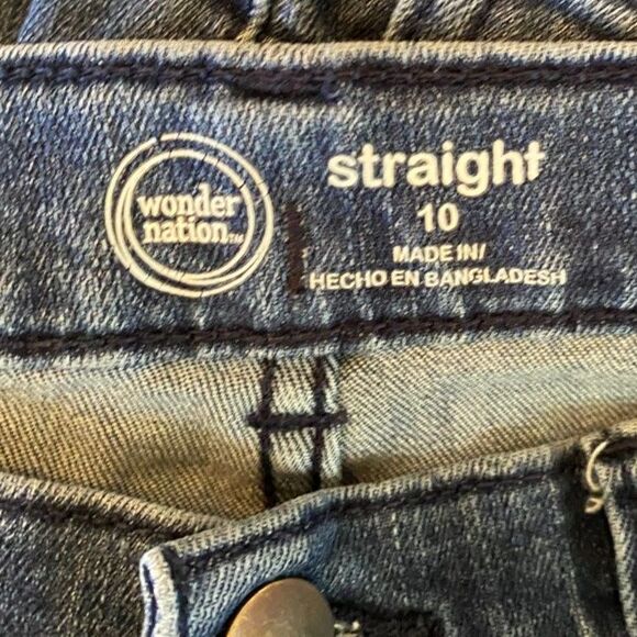 Wonder Nation Lot of 2 Straight Dark Wash Jeans Boys Size 10 - Picture 5 of 7